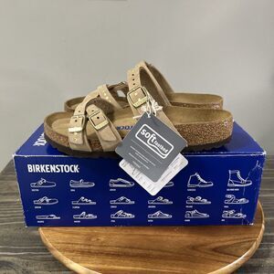 BIRKENSTOCK Size 5 Franca Injected Rivets Sandals Sandcastle Tan Shoes Soft Foot